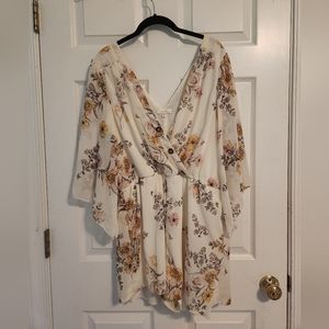 Bailey Blue Floral White Romper